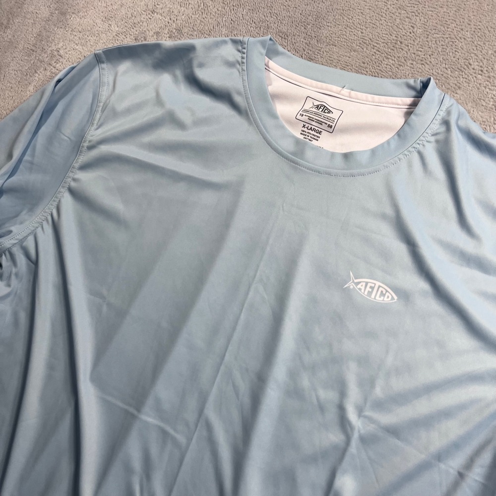AFTCO American Fishing Tackle Co Mens XL Blue Long Sleeve Performance Sun Shirt